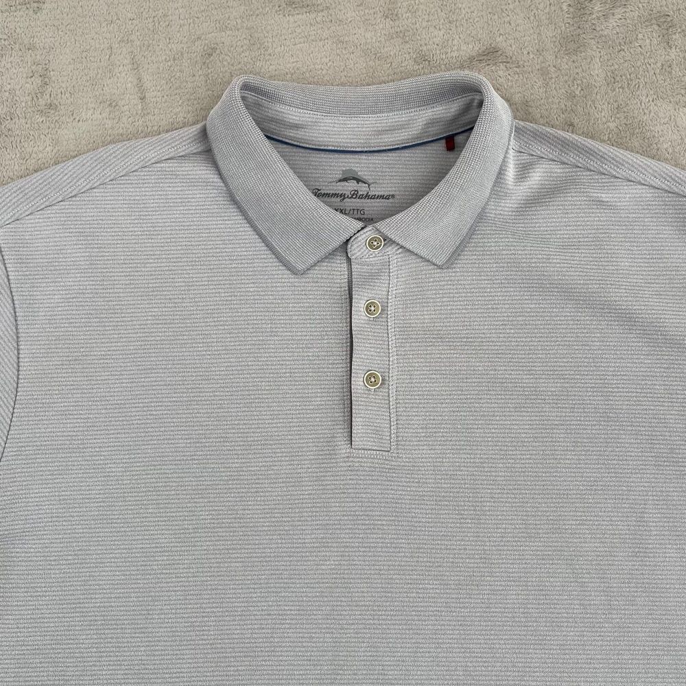 Tommy Bahama Polo Shirt Men 2XL Grey Modal Blend Short Sleeve Casual Marlin NWOT